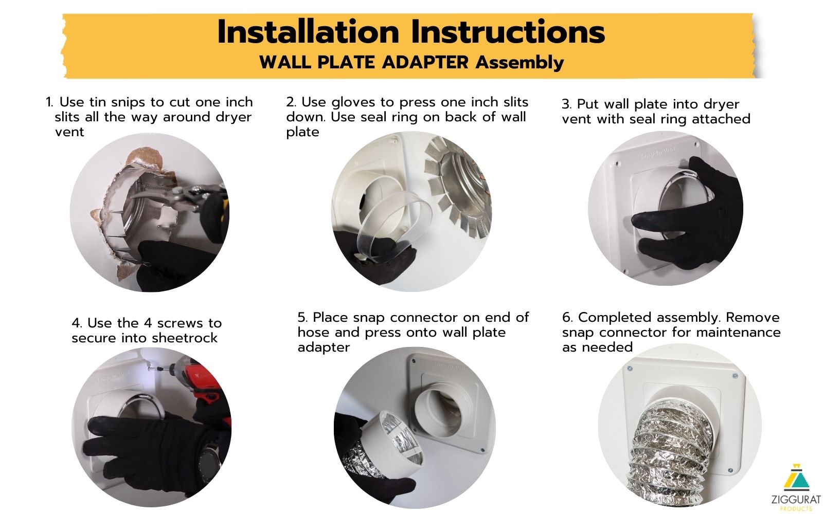 Snap to Vent Deluxe Quick Connect Kit for Dryer Vent Connection